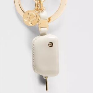 NWT Lululemon  Beech White & Gold Everywhere Belt Bag Charm Keychain